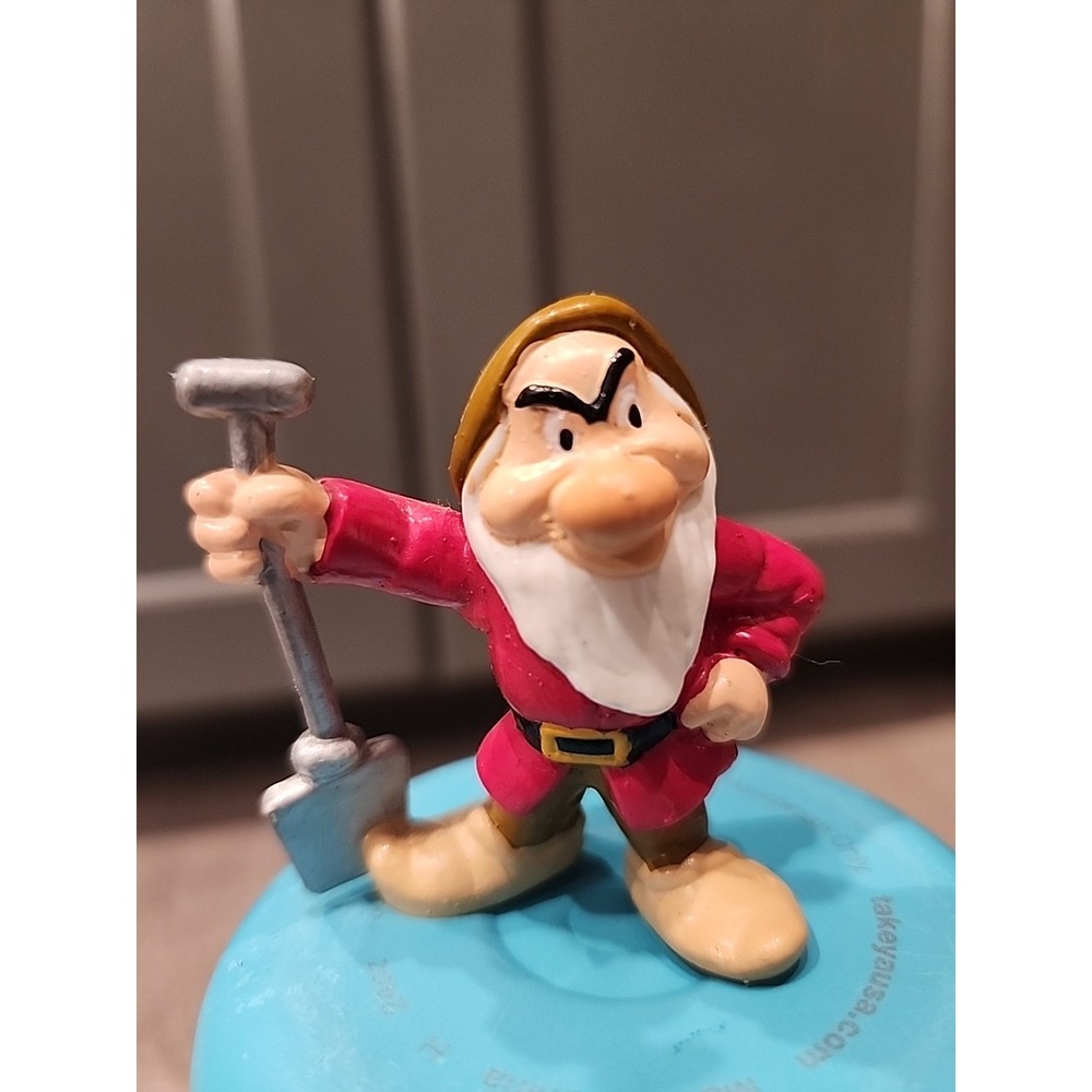Vtg Disney‎ Snow White & 7 Dwarfs Grumpy Figurine 2 Cake Topper figure 1990's